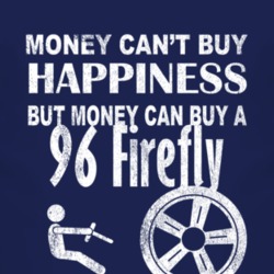 Money Cant Buy Happiness 1996 Pontiac Firefly Dark Distressed T Shirt