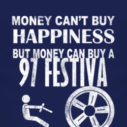 Money Cant Buy Happiness 1997 Festiva Dark Distressed T Shirt