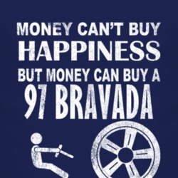 Money Cant Buy Happiness 1997 Oldsmobile Bravada Dark Distressed T Shi