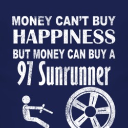 Money Cant Buy Happiness 1997 Pontiac Sunrunner Dark Distressed T Shir