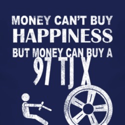 Money Cant Buy Happiness 1997 TJ X Dark Distressed T Shirt