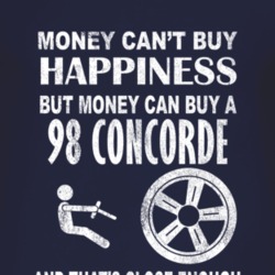 Money Cant Buy Happiness 1998 Chrysler Concorde Dark Distressed T Shir