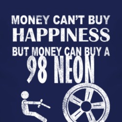 Money Cant Buy Happiness 1998 Dodge Neon Dark Distressed T Shirt