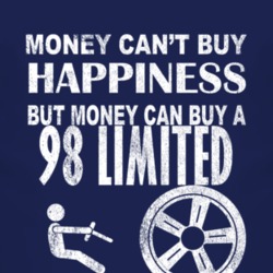 Money Cant Buy Happiness 1998 Limited Dark Distressed T Shirt