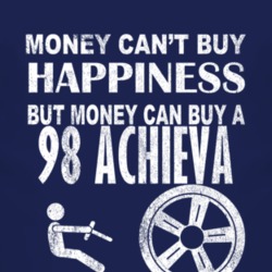 Money Cant Buy Happiness 1998 Oldsmobile Achieva Dark Distressed T Shi