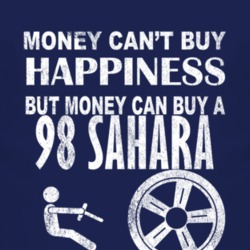 Money Cant Buy Happiness 1998 Sahara Dark Distressed T Shirt