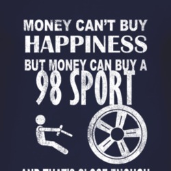 Money Cant Buy Happiness 1998 Sport Dark Distressed T Shirt