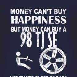 Money Cant Buy Happiness 1998 TJ SE Dark Distressed T Shirt