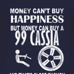 Money Cant Buy Happiness 1999 Chevy Cassia Dark Distressed T Shirt