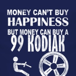Money Cant Buy Happiness 1999 Chevy Kodiak Dark Distressed T Shirt