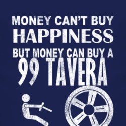 Money Cant Buy Happiness 1999 Chevy Tavera Dark Distressed T Shirt