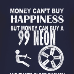 Money Cant Buy Happiness 1999 Dodge Neon Dark Distressed T Shirt