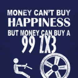 Money Cant Buy Happiness 1999 ZX3 Dark Distressed T Shirt