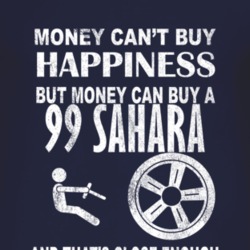 Money Cant Buy Happiness 1999 Sahara Dark Distressed T Shirt