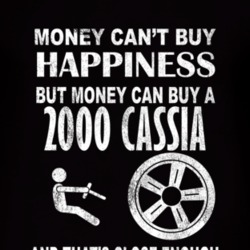 Money Cant Buy Happiness 2000 Chevy Cassia Dark Distressed T Shirt