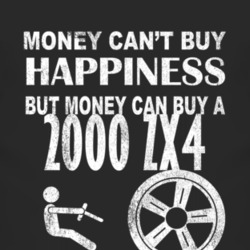 Money Cant Buy Happiness 2000 ZX4 Dark Distressed T Shirt
