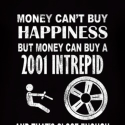 Money Cant Buy Happiness 2001 Dodge Intrepid Dark Distressed T Shirt