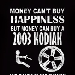 Money Cant Buy Happiness 2003 Chevy Kodiak Dark Distressed T Shirt