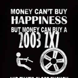 Money Cant Buy Happiness 2003 ZX7 Dark Distressed T Shirt