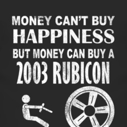 Money Cant Buy Happiness 2003 Rubicon Dark Distressed T Shirt