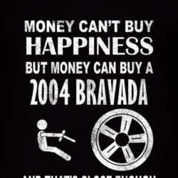 Money Cant Buy Happiness 2004 Oldsmobile Bravada Dark Distressed T Shi