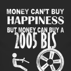Money Cant Buy Happiness 2005 Cadillac BLS Dark Distressed T Shirt