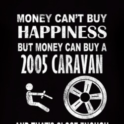 Money Cant Buy Happiness 2005 Dodge Caravan Dark Distressed T Shirt