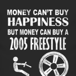 Money Cant Buy Happiness 2005 Freestyle Dark Distressed T Shirt