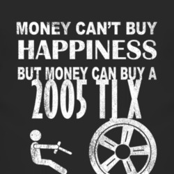 Money Cant Buy Happiness 2005 TJ X Dark Distressed T Shirt