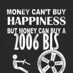 Money Cant Buy Happiness 2006 Cadillac BLS Dark Distressed T Shirt
