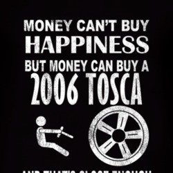Money Cant Buy Happiness 2006 Chevy Tosca Dark Distressed T Shirt
