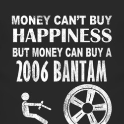 Money Cant Buy Happiness 2006 Bantam Dark Distressed T Shirt