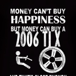 Money Cant Buy Happiness 2006 TJ X Dark Distressed T Shirt