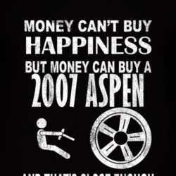 Money Cant Buy Happiness 2007 Chrysler Aspen Dark Distressed T Shirt