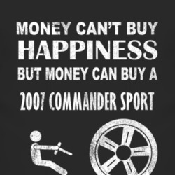 Money Cant Buy Happiness 2007 Commander Sport Dark Distressed T Shirt
