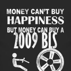 Money Cant Buy Happiness 2009 Cadillac BLS Dark Distressed T Shirt