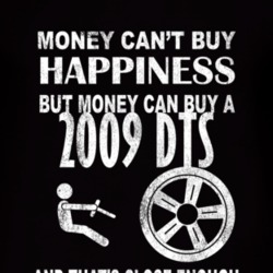 Money Cant Buy Happiness 2009 Cadillac DTS Dark Distressed T Shirt