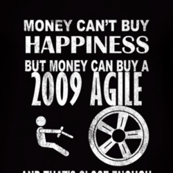 Money Cant Buy Happiness 2009 Chevy Agile Dark Distressed T Shirt