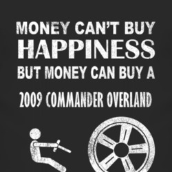Money Cant Buy Happiness 2009 Commander Overland Dark Distressed T Shi