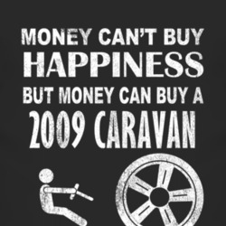 Money Cant Buy Happiness 2009 Dodge Caravan Dark Distressed T Shirt