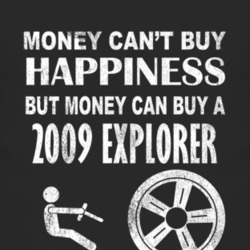 Money Cant Buy Happiness 2009 Explorer Dark Distressed T Shirt