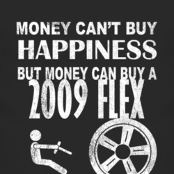 Money Cant Buy Happiness 2009 Flex Dark Distressed T Shirt