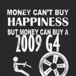 Money Cant Buy Happiness 2009 Pontiac G4 Dark Distressed T Shirt