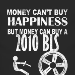 Money Cant Buy Happiness 2010 Cadillac BLS Dark Distressed T Shirt