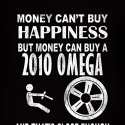 Money Cant Buy Happiness 2010 Chevy Omega Dark Distressed T Shirt
