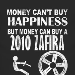 Money Cant Buy Happiness 2010 Chevy Zafira Dark Distressed T Shirt