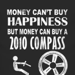 Money Cant Buy Happiness 2010 Compass Dark Distressed T Shirt