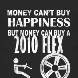 Money Cant Buy Happiness 2010 Flex Dark Distressed T Shirt
