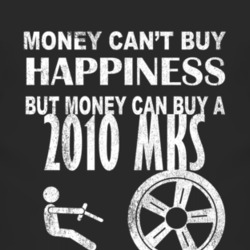Money Cant Buy Happiness 2010 Lincoln MKS Dark Distressed T Shirt