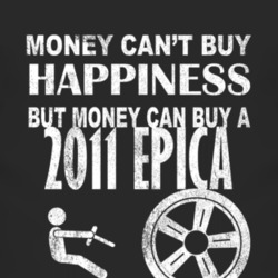 Money Cant Buy Happiness 2011 Chevy Epica Dark Distressed T Shirt